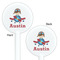 Airplane & Pilot White Plastic 5.5" Stir Stick - Double Sided - Round - Front & Back