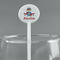 Airplane & Pilot White Plastic 5.5" Stir Stick - Round - Main