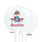 Airplane & Pilot White Plastic 5.5" Stir Stick - Single Sided - Round - Front & Back