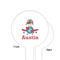 Airplane & Pilot White Plastic 6" Food Pick - Round - Single Sided - Front & Back