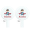 Airplane & Pilot White Plastic 7" Stir Stick - Double Sided - Round - Front & Back