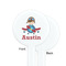 Airplane & Pilot White Plastic 7" Stir Stick - Single Sided - Round - Front & Back