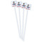 Airplane & Pilot White Plastic Stir Stick - Double Sided - Square - Front