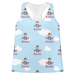 Airplane & Pilot Womens Racerback Tank Top - 2X Large (Personalized)