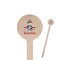 Airplane & Pilot Wooden 7.5" Stir Stick - Round - Closeup