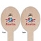 Airplane & Pilot Wooden Food Pick - Oval - Double Sided - Front & Back