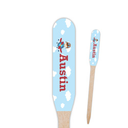 Airplane & Pilot Paddle Wooden Food Picks - Single Sided (Personalized)