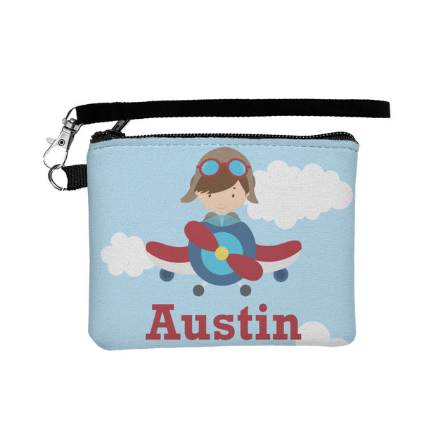 Custom Airplane & Pilot Wristlet ID Case w/ Name or Text