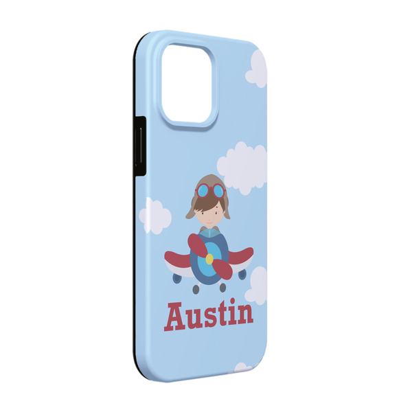 Custom Airplane & Pilot iPhone Case - Rubber Lined - iPhone 13 Pro (Personalized)