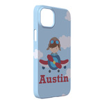 Airplane & Pilot iPhone Case - Plastic - iPhone 14 Plus (Personalized)