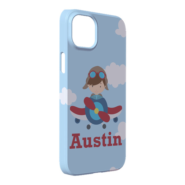 Custom Airplane & Pilot iPhone Case - Plastic - iPhone 14 Plus (Personalized)