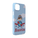 Airplane & Pilot iPhone Case - Plastic - iPhone 14 Pro (Personalized)