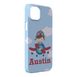 Airplane & Pilot iPhone Case - Plastic - iPhone 14 Pro Max (Personalized)