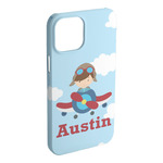 Airplane & Pilot iPhone Case - Plastic - iPhone 15 Plus (Personalized)