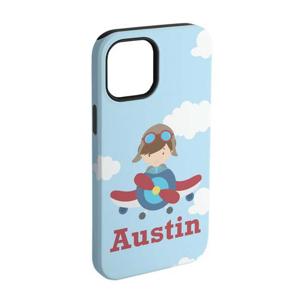 Custom Airplane & Pilot iPhone Case - Rubber Lined - iPhone 15 Pro (Personalized)