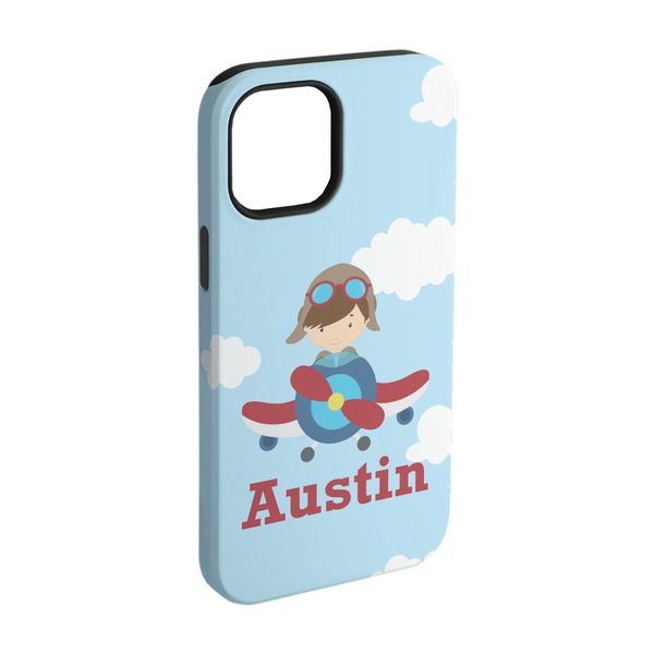 Custom Airplane & Pilot iPhone Case - Rubber Lined - iPhone 15 (Personalized)