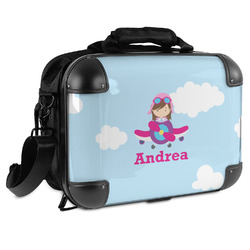 Airplane & Girl Pilot Hard Shell Briefcase - 15" (Personalized)