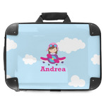 Airplane & Girl Pilot Hard Shell Briefcase - 18" (Personalized)