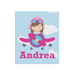 Airplane & Girl Pilot Poster - Matte - 20x24 (Personalized)