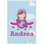 Airplane & Girl Pilot Poster - Matte - 24x36 (Personalized)