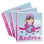 Airplane & Girl Pilot 3-Ring Binder (Personalized)