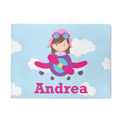 Airplane & Girl Pilot 5' x 7' Indoor Area Rug (Personalized)
