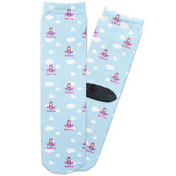 Airplane & Girl Pilot Adult Crew Socks (Personalized)