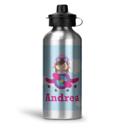 Airplane & Girl Pilot Water Bottles - 20 oz - Aluminum (Personalized)