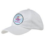 Airplane & Girl Pilot Baseball Cap - White (Personalized)