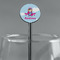 Airplane & Girl Pilot Black Plastic 5.5" Stir Stick - Round - Main