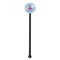 Airplane & Girl Pilot Black Plastic 5.5" Stir Stick - Round - Single Stick