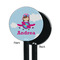 Airplane & Girl Pilot Black Plastic 5.5" Stir Stick - Single Sided - Round - Front & Back