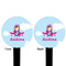 Airplane & Girl Pilot Black Plastic 6" Food Pick - Round - Double Sided - Front & Back