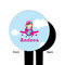 Airplane & Girl Pilot Black Plastic 6" Food Pick - Round - Single Sided - Front & Back