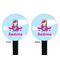 Airplane & Girl Pilot Black Plastic 7" Stir Stick - Double Sided - Round - Front & Back