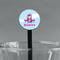 Airplane & Girl Pilot Black Plastic 7" Stir Stick - Round - Main