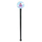 Airplane & Girl Pilot Black Plastic 7" Stir Stick - Round - Single Stick