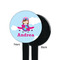 Airplane & Girl Pilot Black Plastic 7" Stir Stick - Single Sided - Round - Front & Back