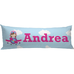 Airplane & Girl Pilot Body Pillow Case (Personalized)