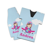 Airplane & Girl Pilot Bottle Cooler (Personalized)