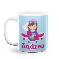 Airplane & Girl Pilot Coffee Mug (Personalized)