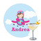 Airplane & Girl Pilot Drink Topper - Large - Single with Drink