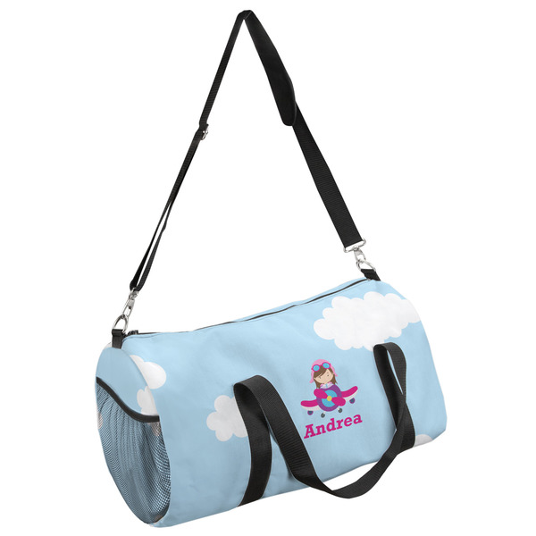 Custom Airplane & Girl Pilot Duffel Bag - Small (Personalized)