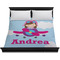 Airplane & Girl Pilot Duvet Cover - King - On Bed - No Prop