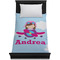 Airplane & Girl Pilot Duvet Cover - Twin - On Bed - No Prop