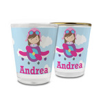 Airplane & Girl Pilot Glass Shot Glass - 1.5 oz (Personalized)