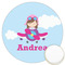 Airplane & Girl Pilot Icing Circle - Large - Front