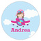 Airplane & Girl Pilot Icing Circle - Large - Single