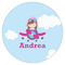 Airplane & Girl Pilot Icing Circle - XSmall - Single