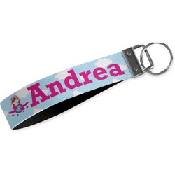 Airplane & Girl Pilot Webbing Keychain Fob - Large (Personalized)